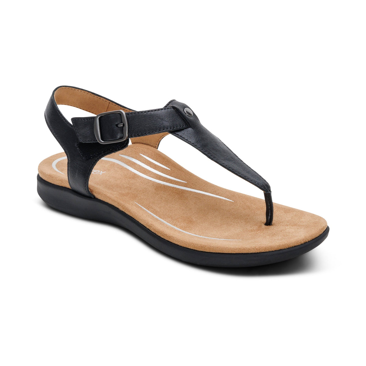 Tracey Adjustable Thong Sandal - Black