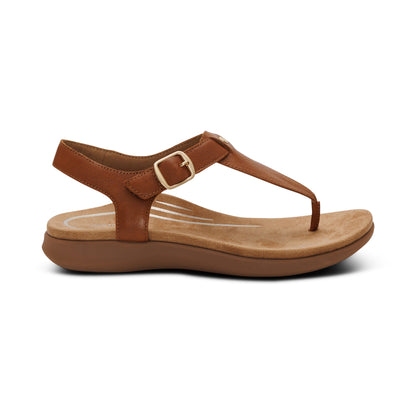 Tracey Adjustable Thong Sandal - Cognac