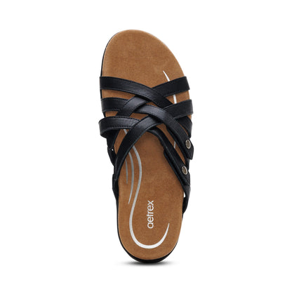 Kasey Adjustable Slide Sandal - Black
