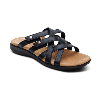 Kasey Adjustable Slide Sandal - Black