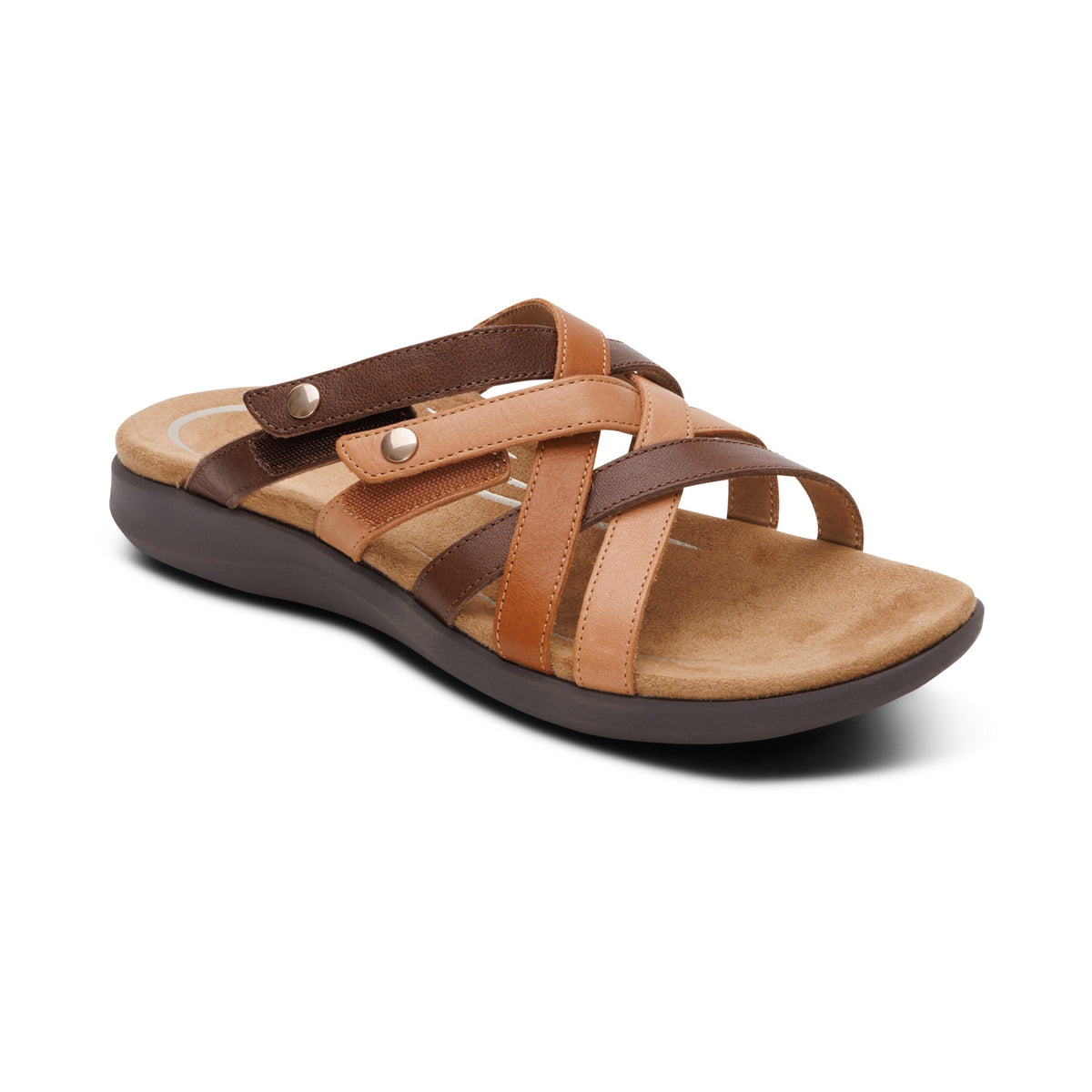 Kasey Adjustable Slide Sandal - Tan Multi
