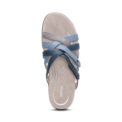 Kasey Adjustable Slide Sandal - Blue Multi