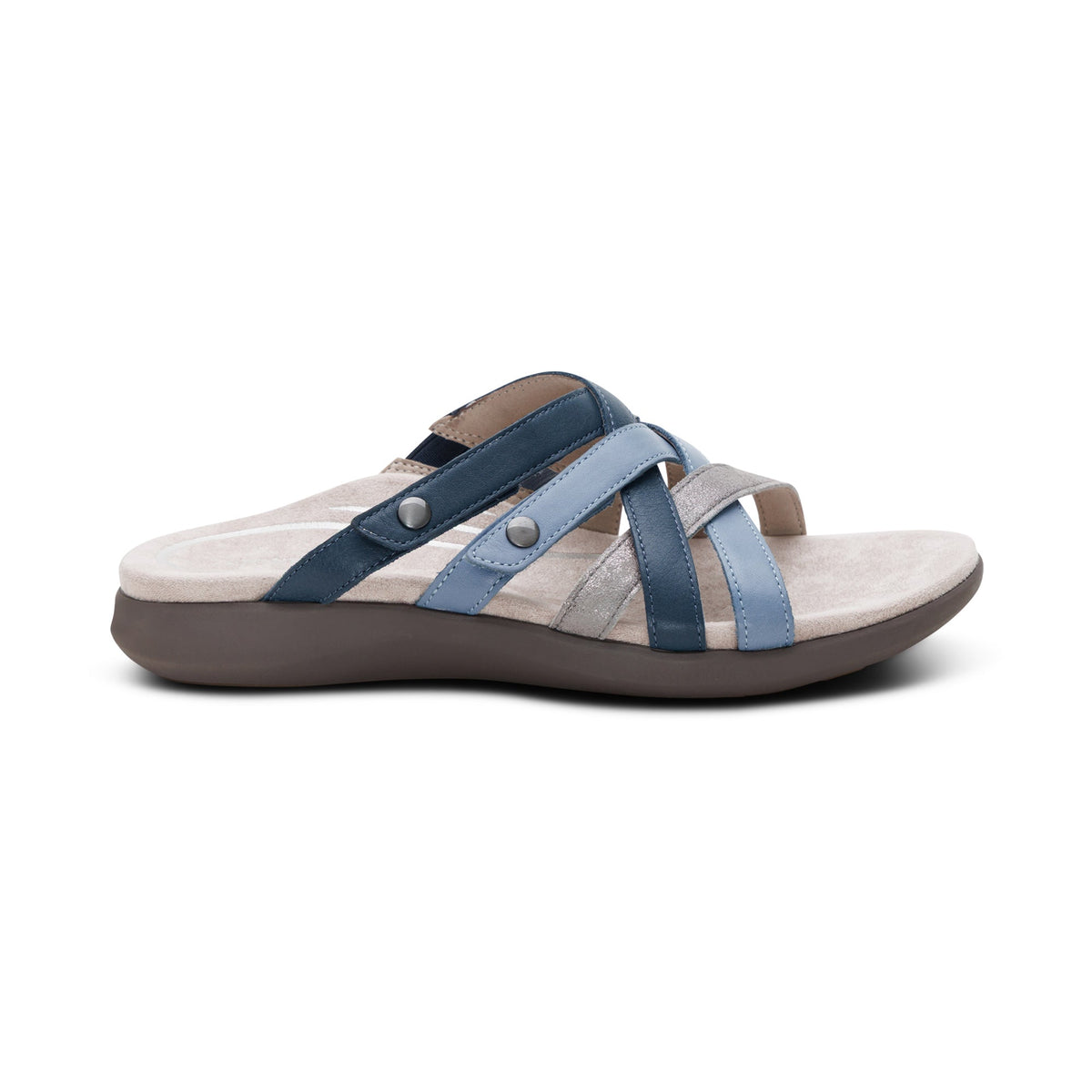 Kasey Adjustable Slide Sandal - Blue Multi