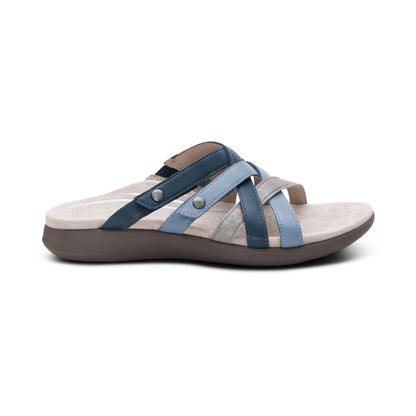 Kasey Adjustable Slide Sandal - Blue Multi