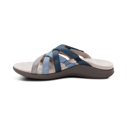 Kasey Adjustable Slide Sandal - Blue Multi