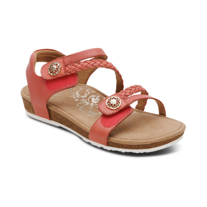 Jillian Braided Quarter Strap Sandal - Antique Rose