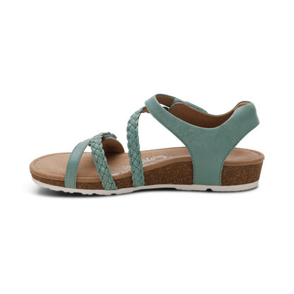 Jillian Braided Quarter Strap Sandal - Sage