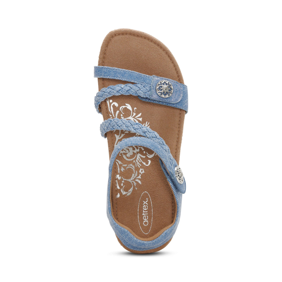Jillian Braided Quarter Strap Sandal - Denim
