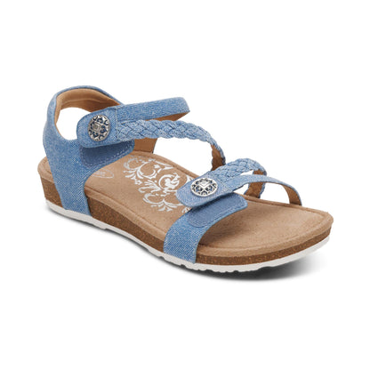 Jillian Braided Quarter Strap Sandal - Denim