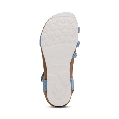 Jillian Braided Quarter Strap Sandal - Denim
