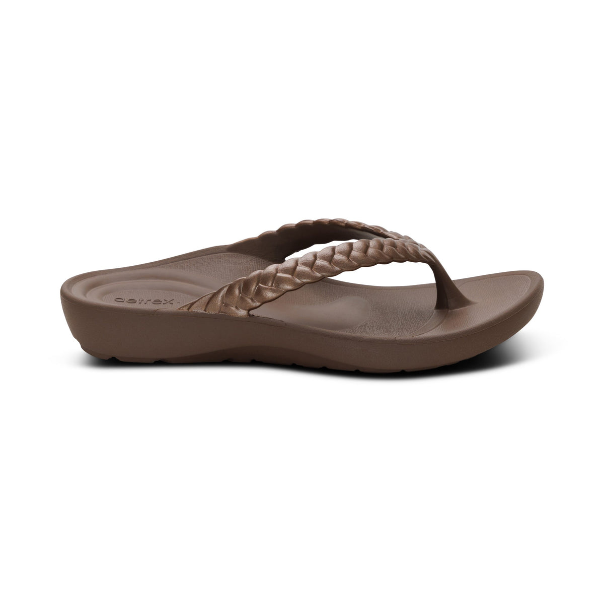 Vicki Braided Thong Sandal - Bronze Gloss