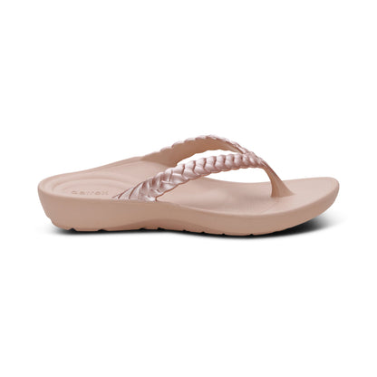 Vicki Braided Thong Sandal - Light Pink Gloss