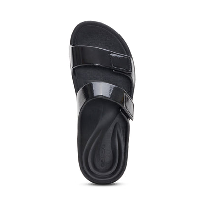 Kaia Two Band Slide - Black Gloss