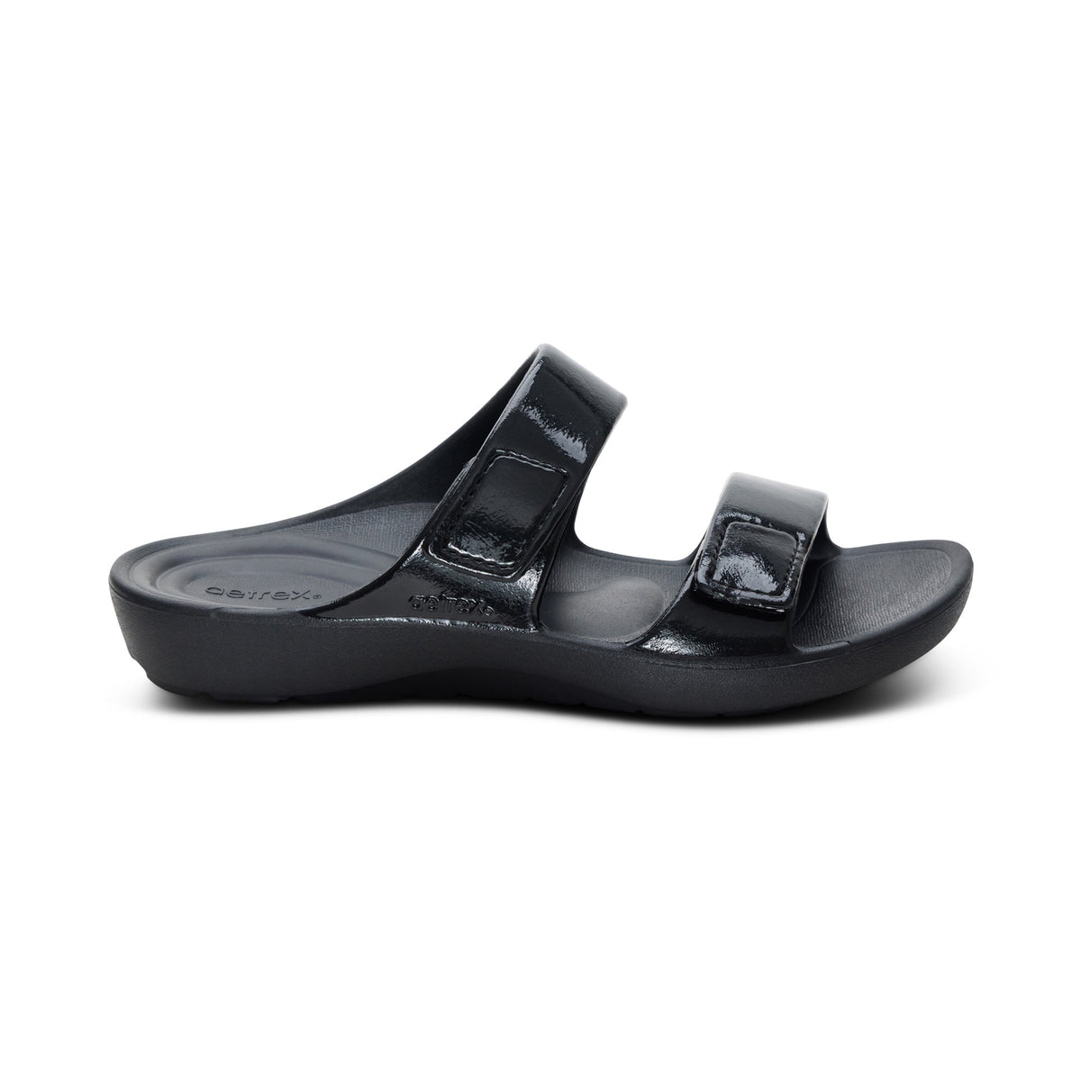 Kaia Two Band Slide - Black Gloss