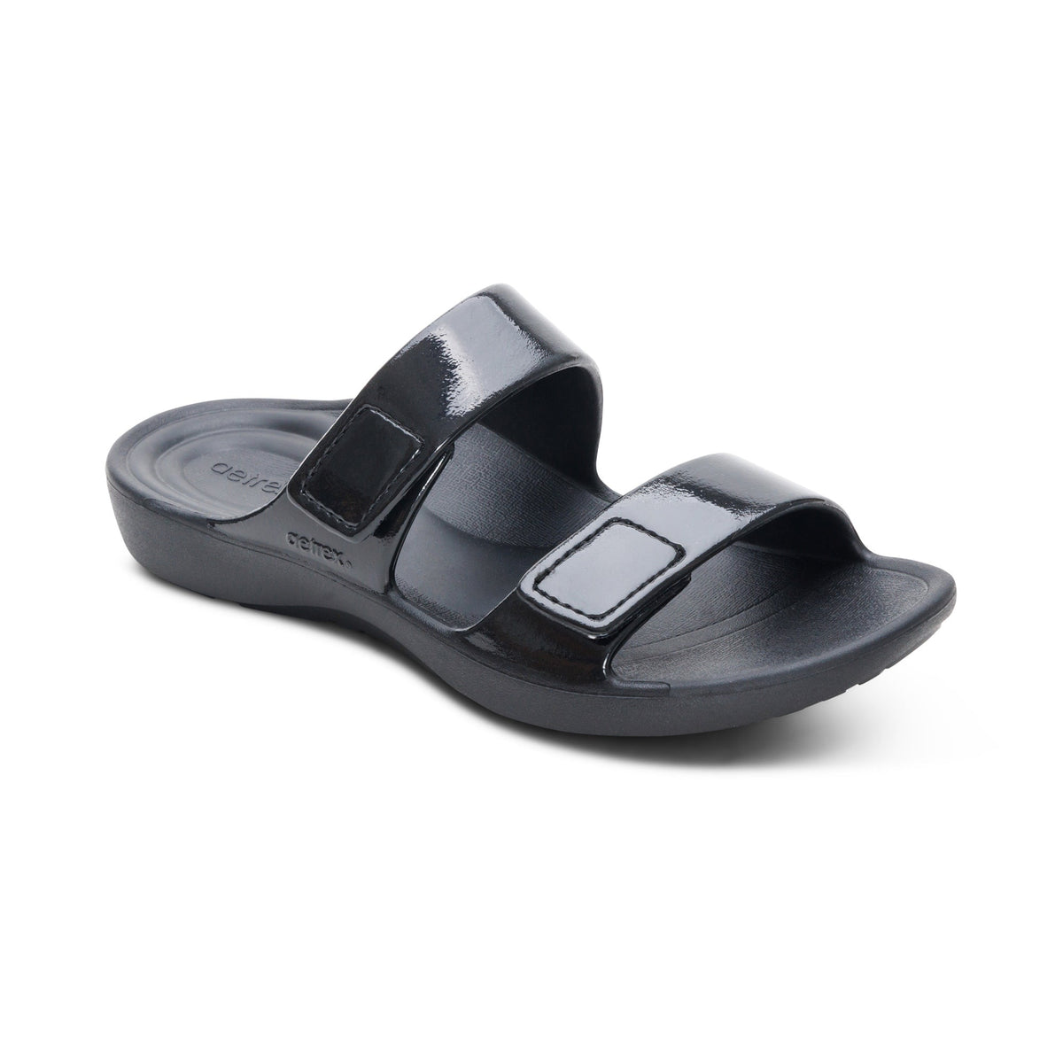 Kaia Two Band Slide - Black Gloss