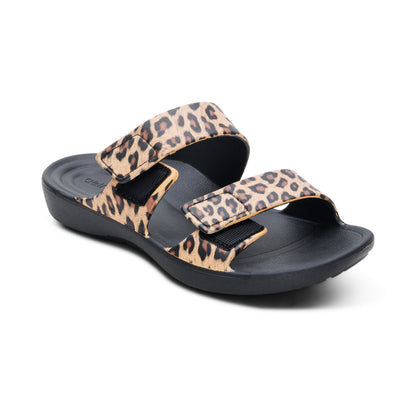 Kaia Two Band Slide - Leopard