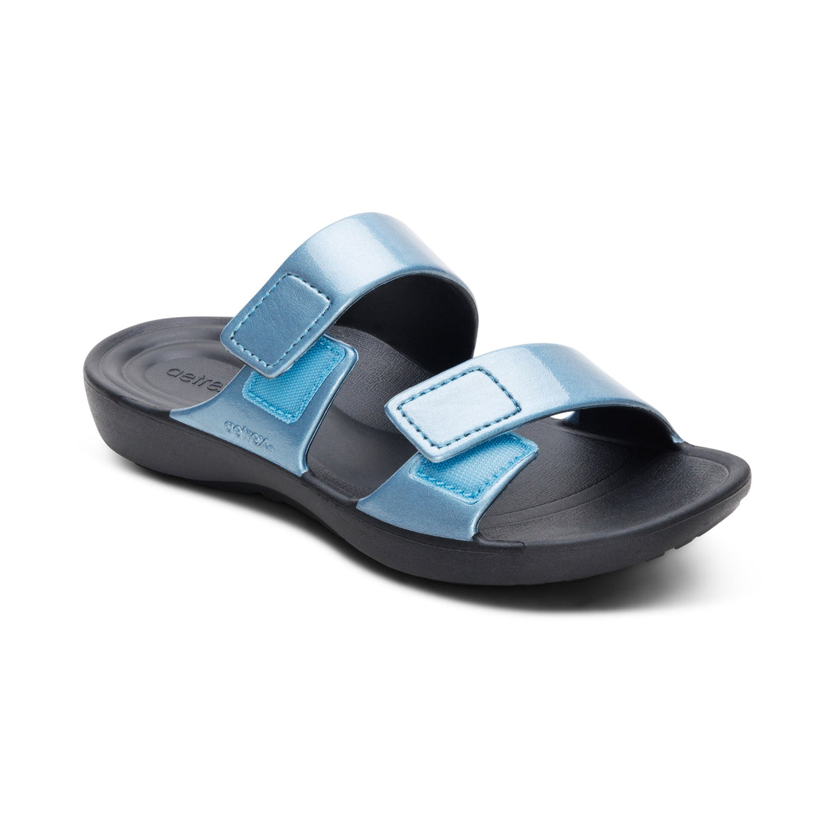 Kaia Two Band Slide - Blue Pearlized
