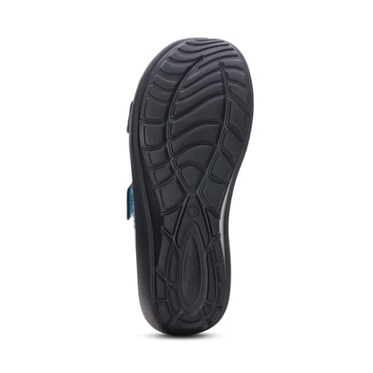 Kaia Two Band Slide - Blue Pearlized