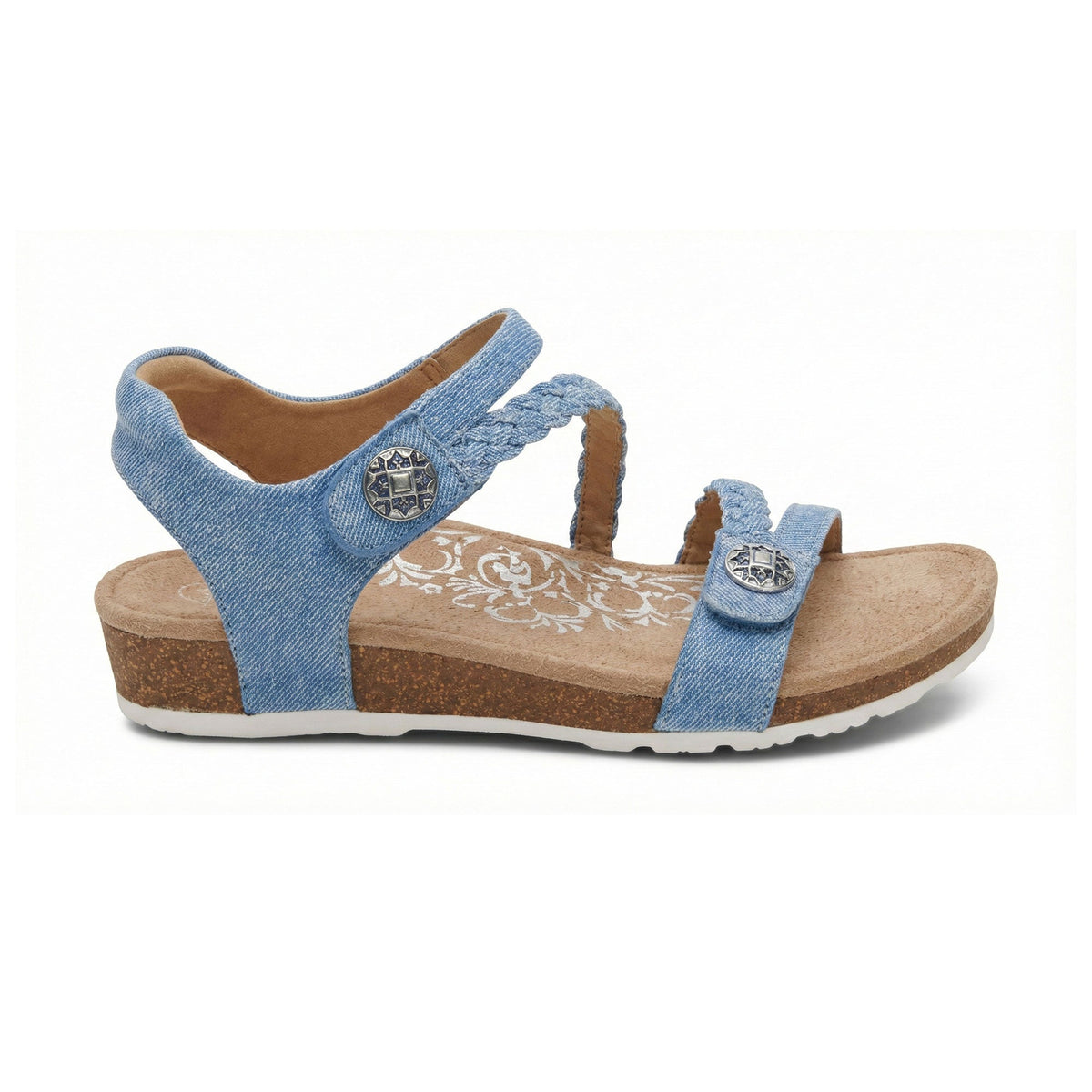 Jillian Braided Quarter Strap Sandal - Denim