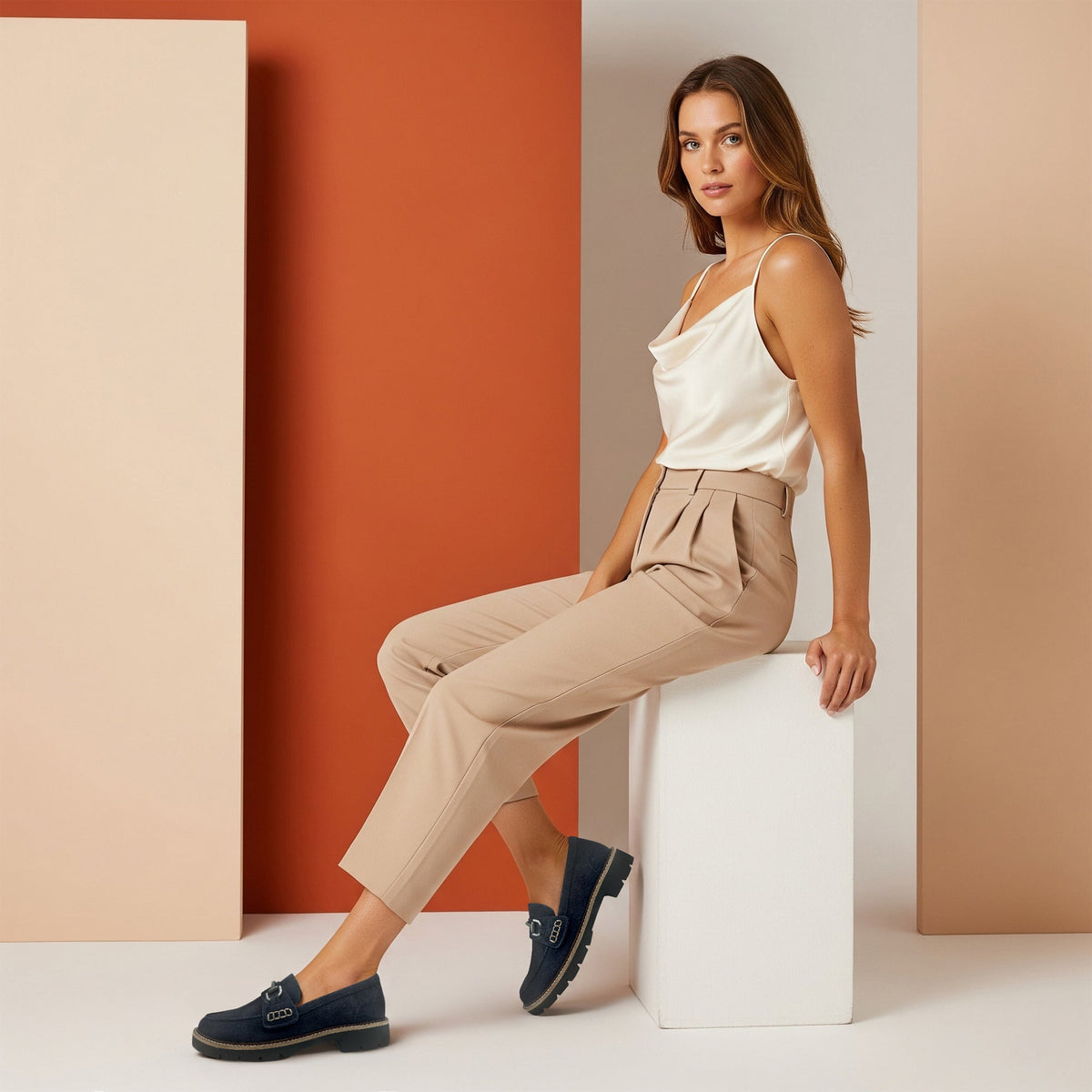 Collette Arch Support Loafer - Navy Suede
