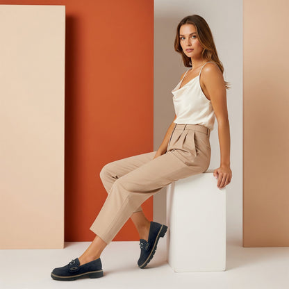 Collette Arch Support Loafer - Navy Suede