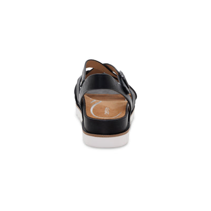 Carmen Cross Band Adjustable Sandal - Black