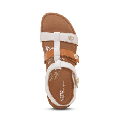 Veronica Arch Support Sandal - Tan White Multi