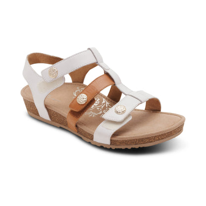 Veronica Arch Support Sandal - Tan White Multi