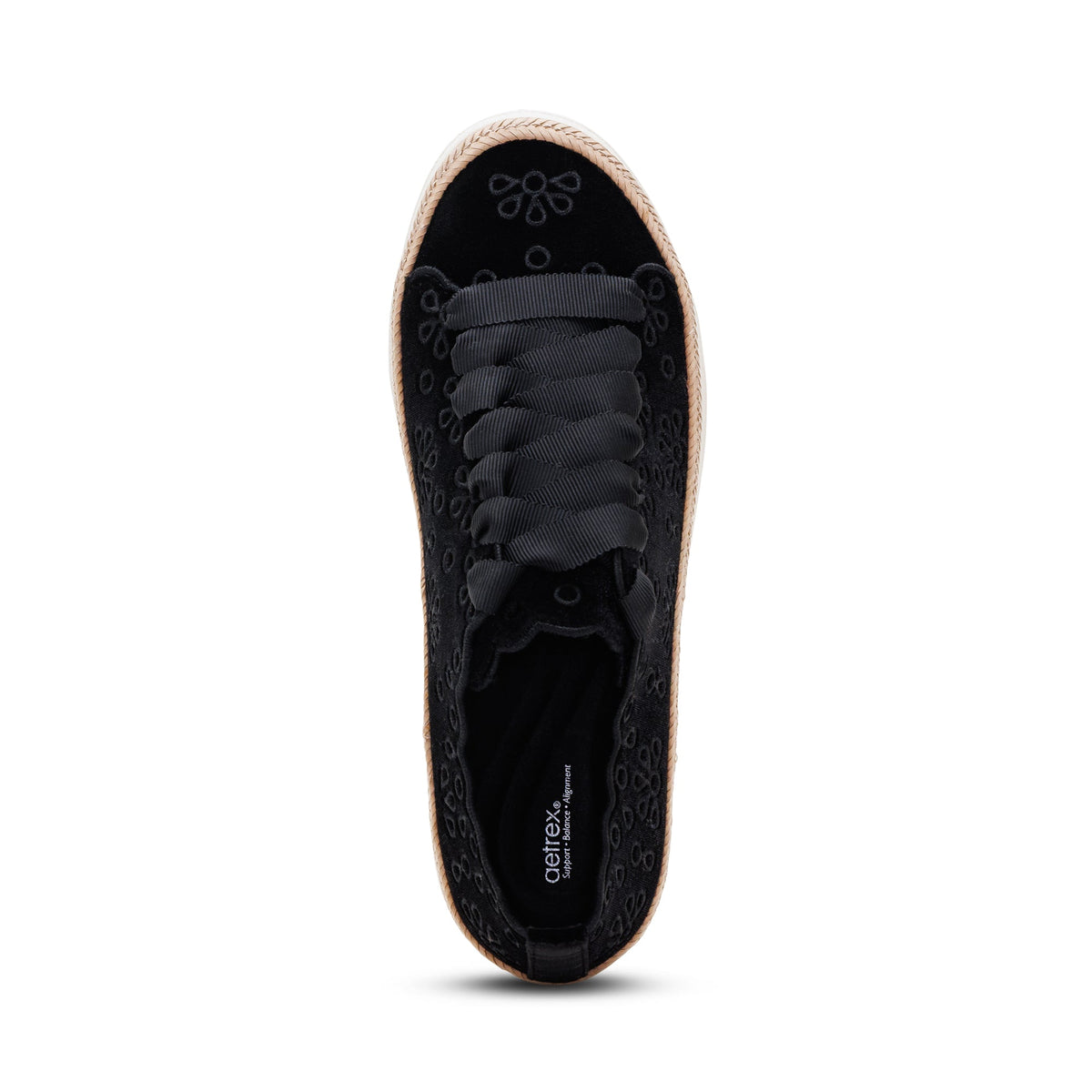 Charlotte Lace-Up Sneaker - Black Velvet