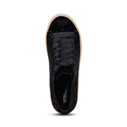 Charlotte Lace-Up Sneaker - Black Velvet