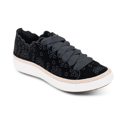 Charlotte Lace-Up Sneaker - Black Velvet