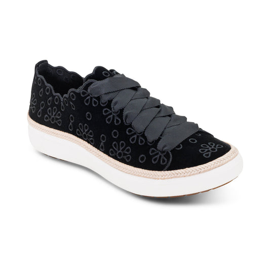 Charlotte Lace-Up Sneaker - Black Velvet