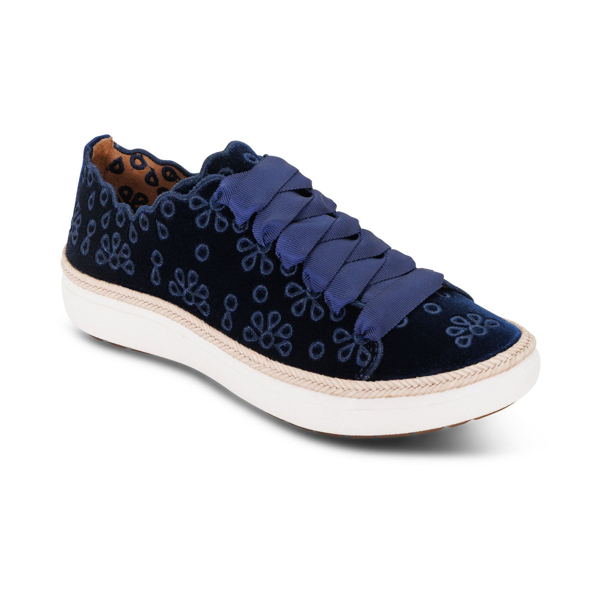 Charlotte Lace-Up Sneaker - Navy Velvet