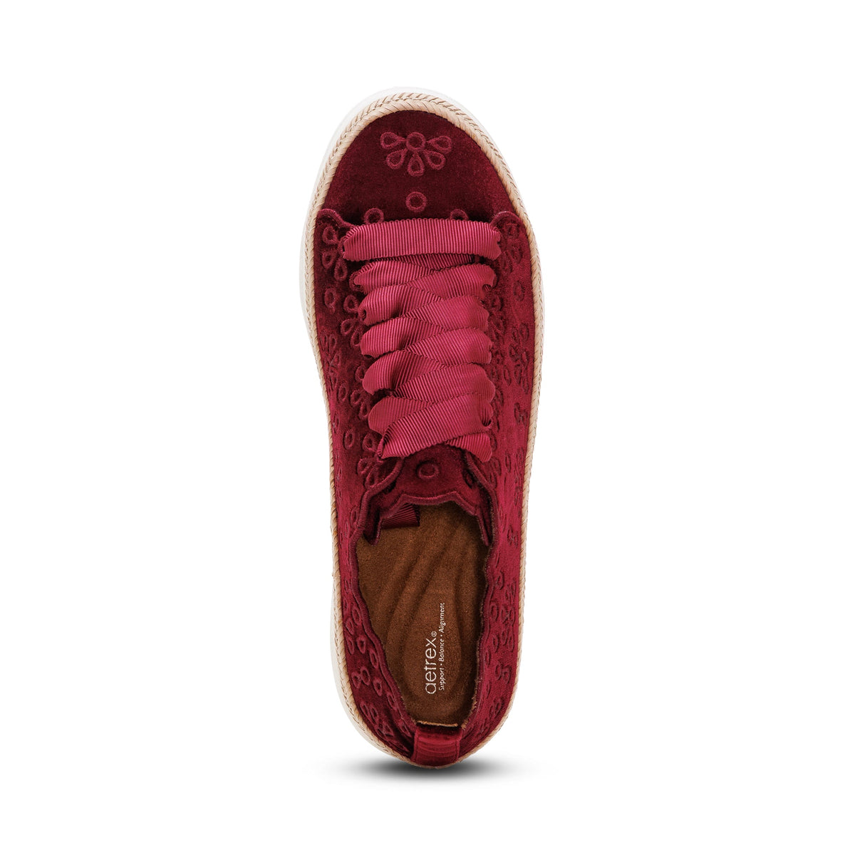 Charlotte Lace-Up Sneaker - Burgundy Velvet