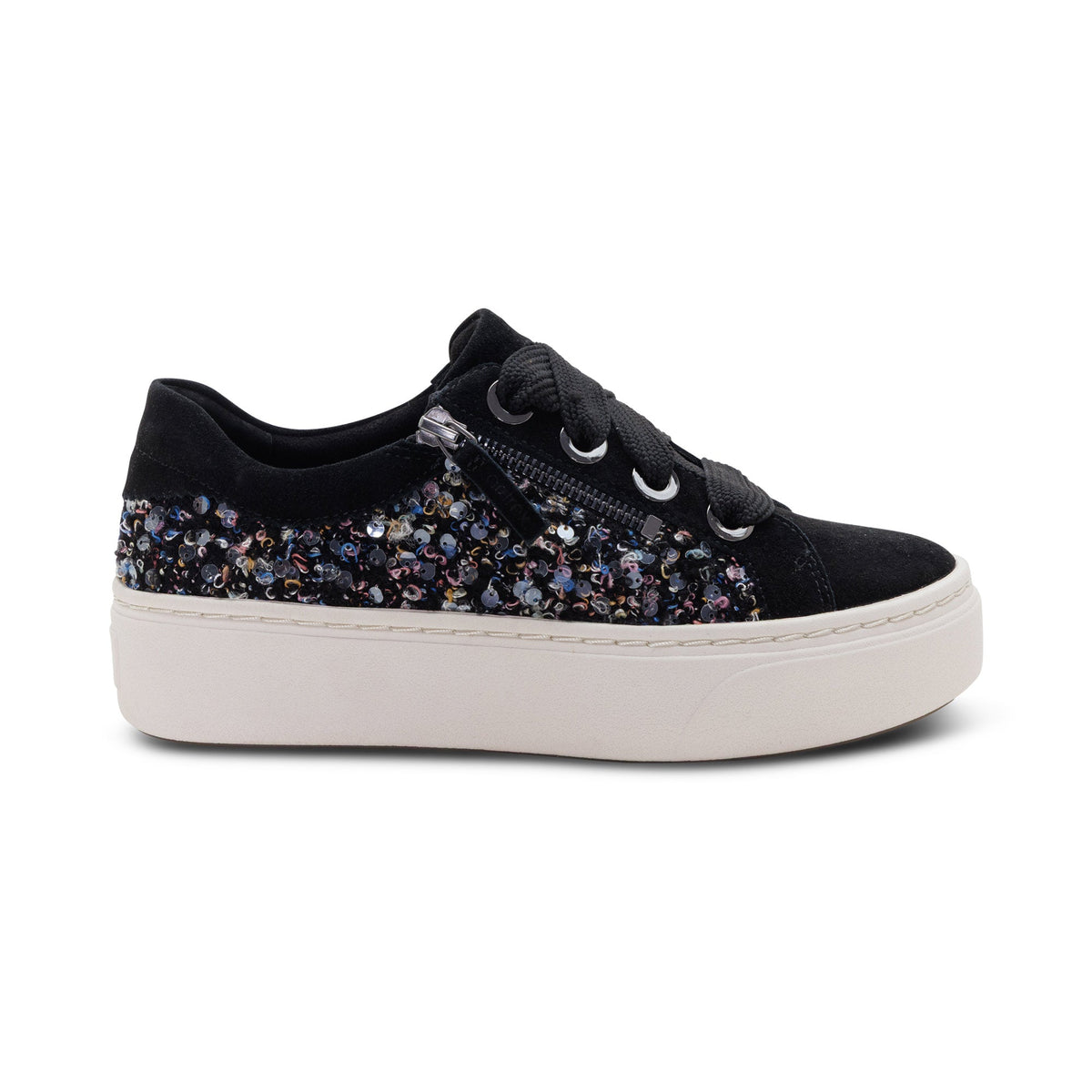 Aubrey Arch Support Platform Sneaker - Black Knit