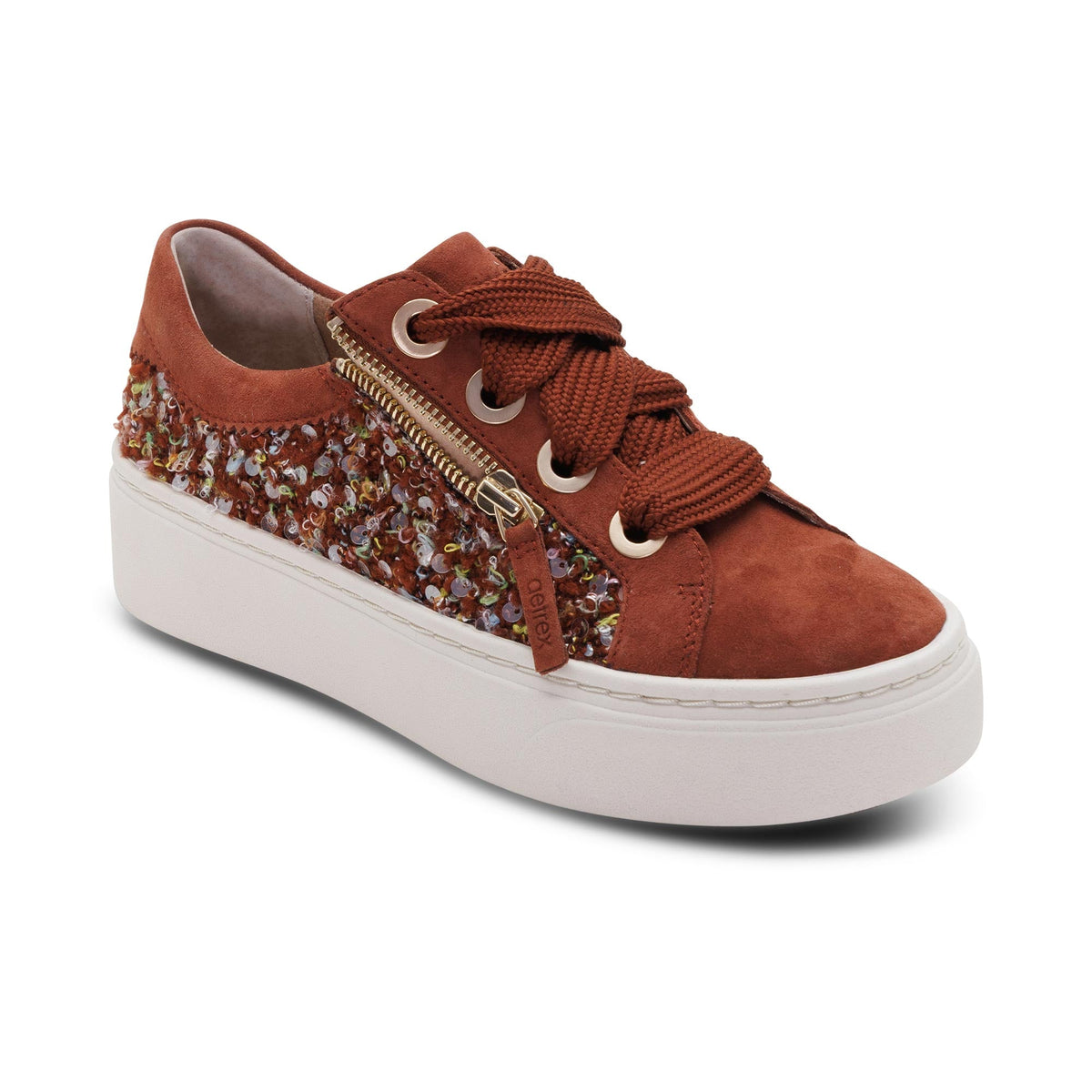 Aubrey Arch Support Platform Sneaker - Russet Knit
