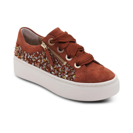 Aubrey Arch Support Platform Sneaker - Russet Knit