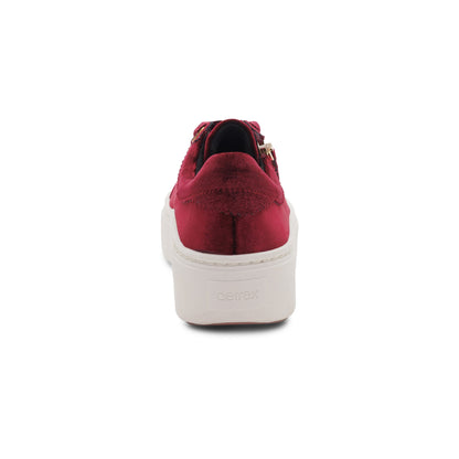 Aubrey Arch Support Platform Sneaker - Burgundy Velvet