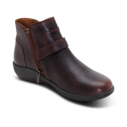 Leah Buckle Bootie - Cordovan