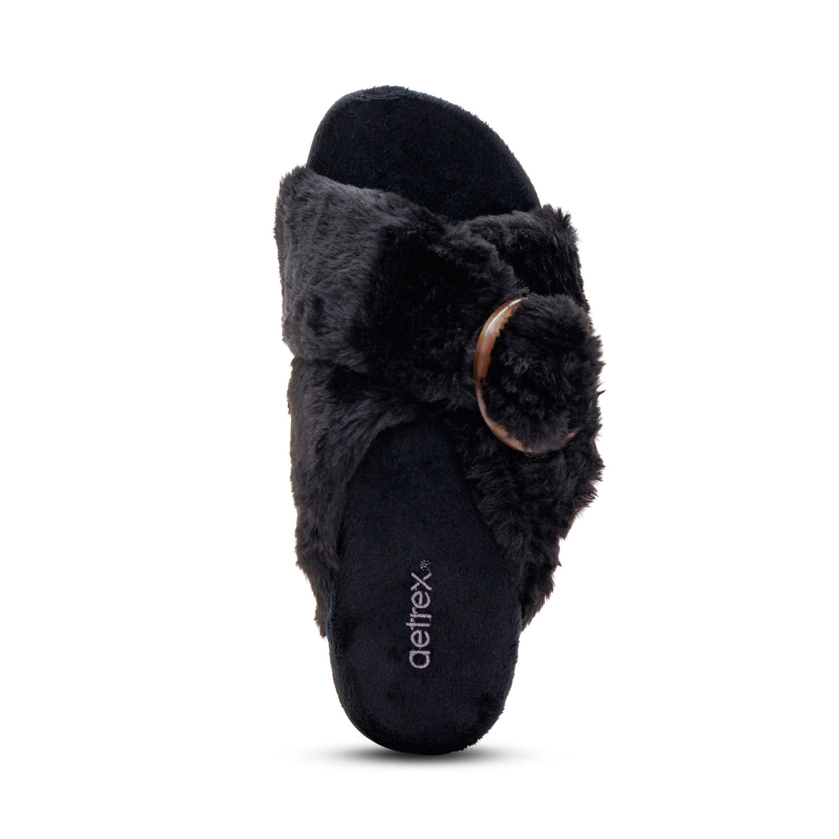 Macy Open-Toe Slipper - Black