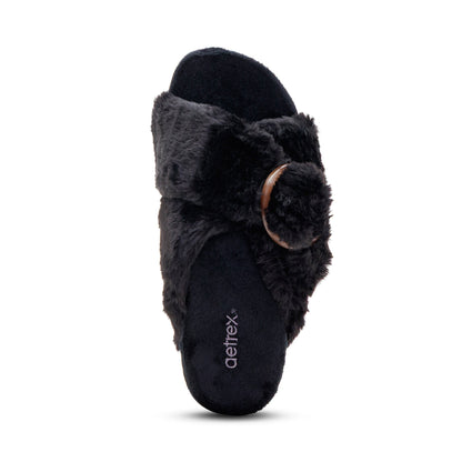 Macy Open-Toe Slipper - Black