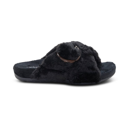 Macy Open-Toe Slipper - Black