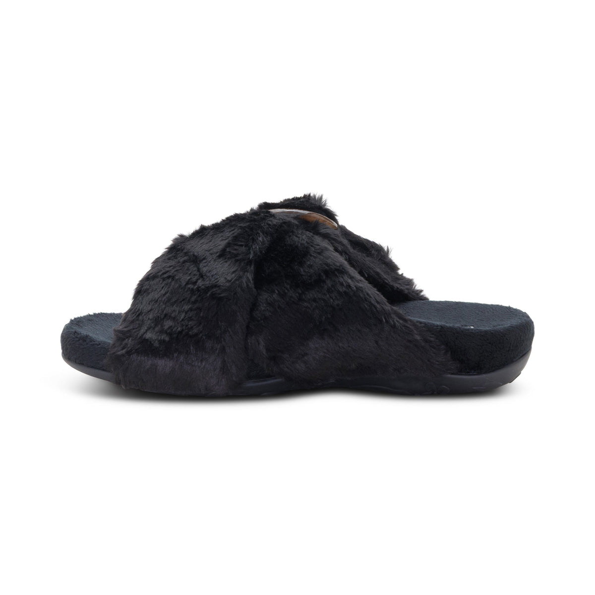Macy Open-Toe Slipper - Black