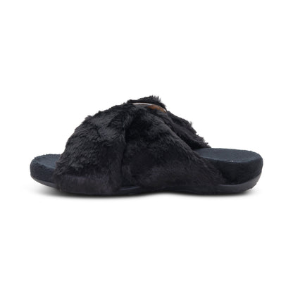 Macy Open-Toe Slipper - Black