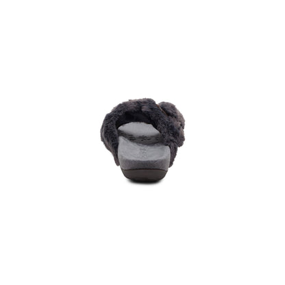 Macy Open-Toe Slipper - Charcoal