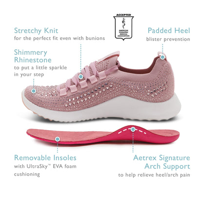 Carly Arch Support Sneaker - Pink Sparkle