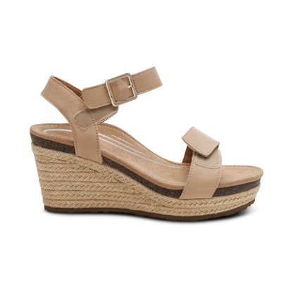 Sydney Quarter Strap Espadrille Wedge - Bone