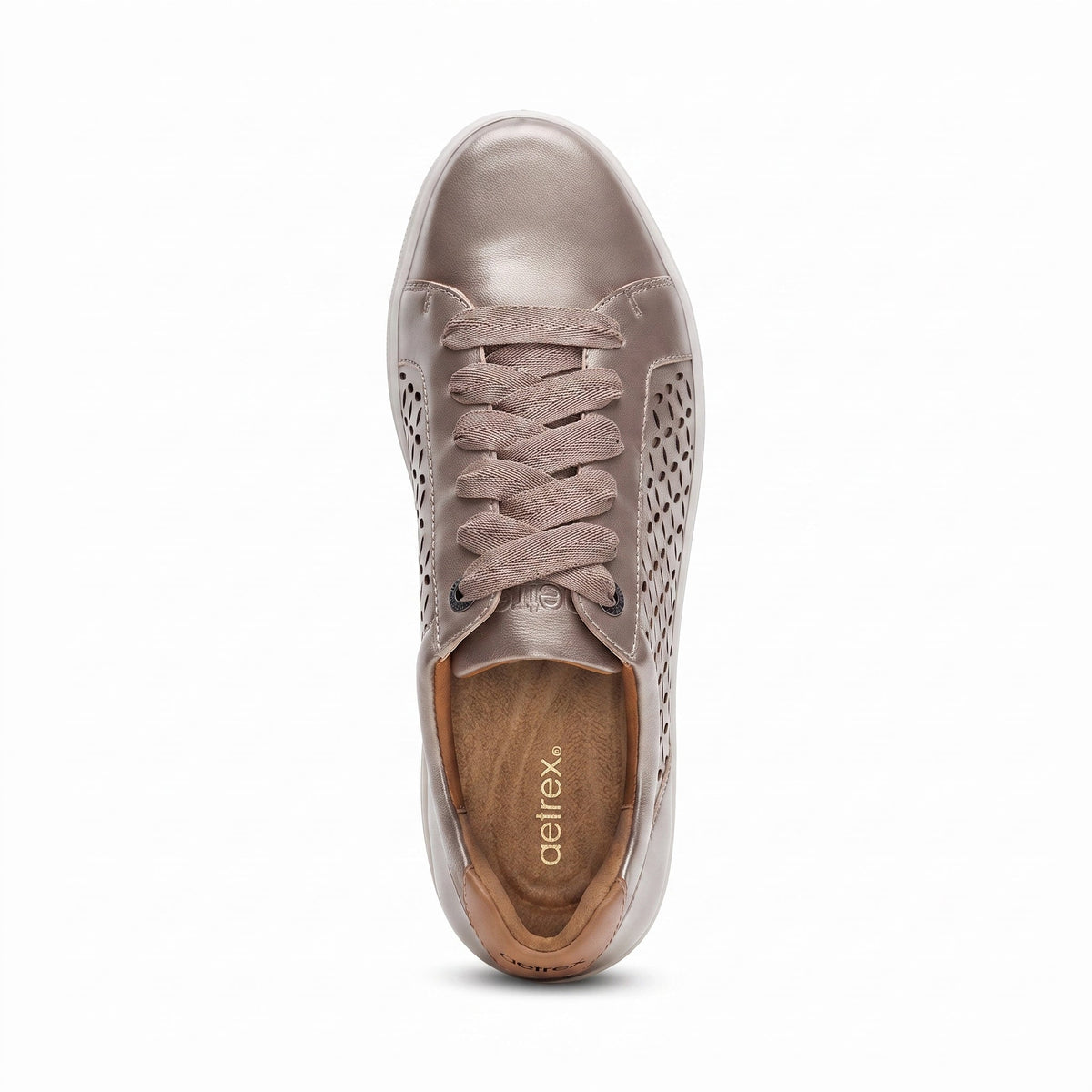Courtney Lace-up Sneaker - White Gold Cutout